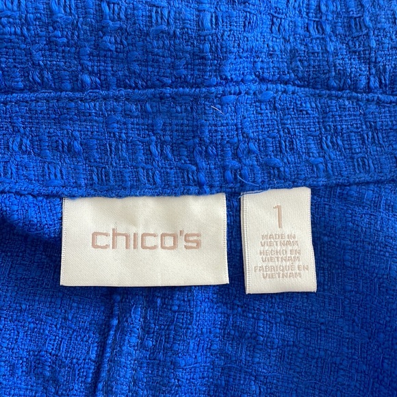 Chico’s Royal Blue Textured Fringe Jacket - Picture 6 of 8